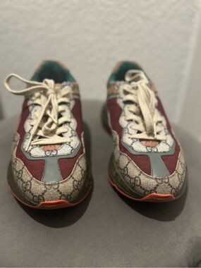 Gucci Multicolor GG Monogram Runner Sneakers - Burgundy, Beige, Teal, Orange
